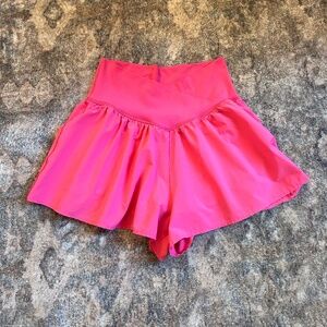 OFFLINE by Aerie Pink Flowy Crossover Waistband Shorts